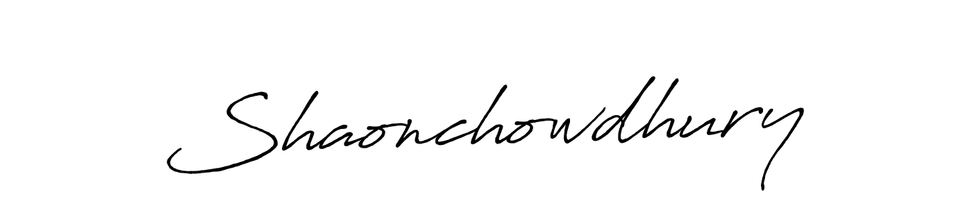 How to make Shaonchowdhury name signature. Use Antro_Vectra_Bolder style for creating short signs online. This is the latest handwritten sign. Shaonchowdhury signature style 7 images and pictures png