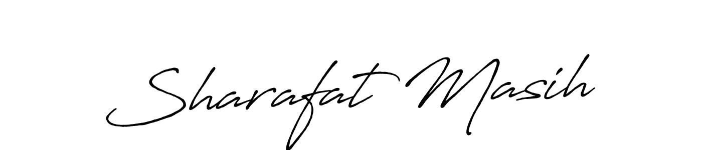 How to make Sharafat Masih name signature. Use Antro_Vectra_Bolder style for creating short signs online. This is the latest handwritten sign. Sharafat Masih signature style 7 images and pictures png