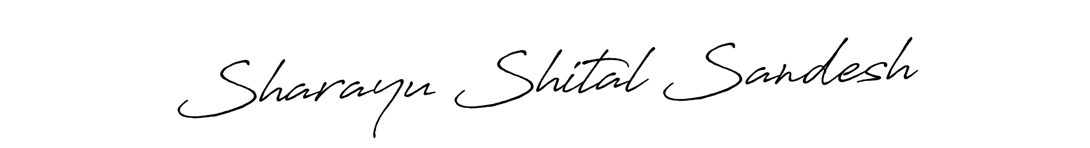 Create a beautiful signature design for name Sharayu Shital Sandesh. With this signature (Antro_Vectra_Bolder) fonts, you can make a handwritten signature for free. Sharayu Shital Sandesh signature style 7 images and pictures png