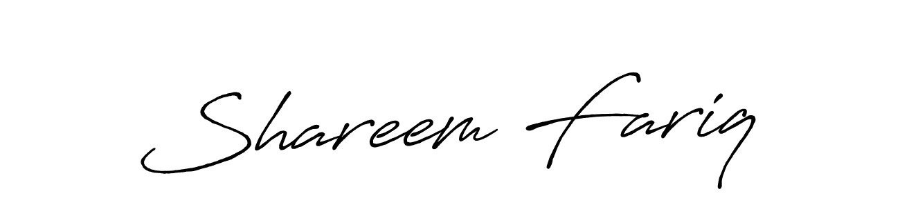 Shareem Fariq stylish signature style. Best Handwritten Sign (Antro_Vectra_Bolder) for my name. Handwritten Signature Collection Ideas for my name Shareem Fariq. Shareem Fariq signature style 7 images and pictures png