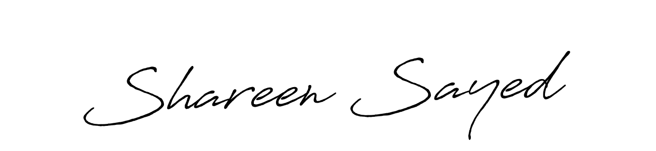 Create a beautiful signature design for name Shareen Sayed. With this signature (Antro_Vectra_Bolder) fonts, you can make a handwritten signature for free. Shareen Sayed signature style 7 images and pictures png