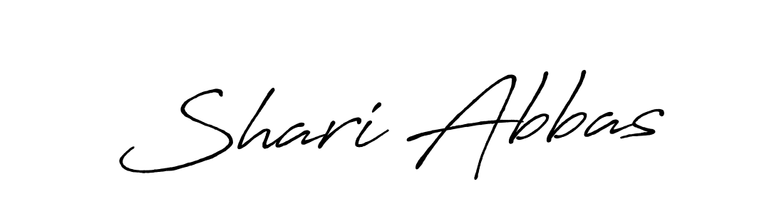 Make a beautiful signature design for name Shari Abbas. With this signature (Antro_Vectra_Bolder) style, you can create a handwritten signature for free. Shari Abbas signature style 7 images and pictures png