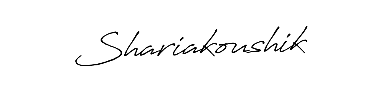 Make a beautiful signature design for name Shariakoushik. With this signature (Antro_Vectra_Bolder) style, you can create a handwritten signature for free. Shariakoushik signature style 7 images and pictures png