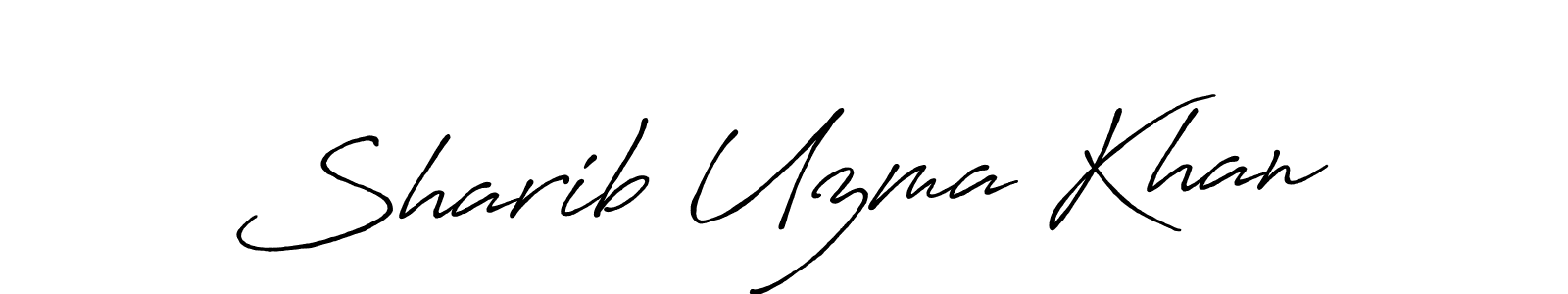 Create a beautiful signature design for name Sharib Uzma Khan. With this signature (Antro_Vectra_Bolder) fonts, you can make a handwritten signature for free. Sharib Uzma Khan signature style 7 images and pictures png