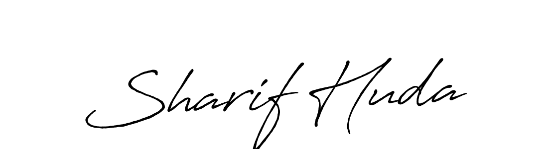 Make a beautiful signature design for name Sharif Huda. With this signature (Antro_Vectra_Bolder) style, you can create a handwritten signature for free. Sharif Huda signature style 7 images and pictures png