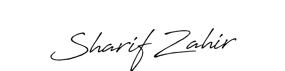 Make a beautiful signature design for name Sharif Zahir. With this signature (Antro_Vectra_Bolder) style, you can create a handwritten signature for free. Sharif Zahir signature style 7 images and pictures png