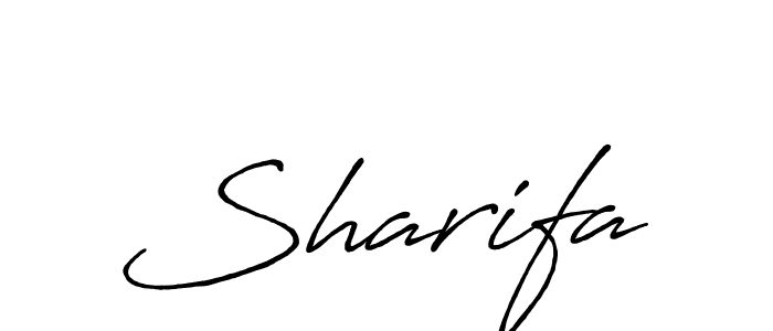 Make a beautiful signature design for name Sharifa. With this signature (Antro_Vectra_Bolder) style, you can create a handwritten signature for free. Sharifa signature style 7 images and pictures png