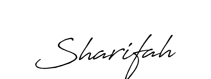 Make a beautiful signature design for name Sharifah. With this signature (Antro_Vectra_Bolder) style, you can create a handwritten signature for free. Sharifah signature style 7 images and pictures png