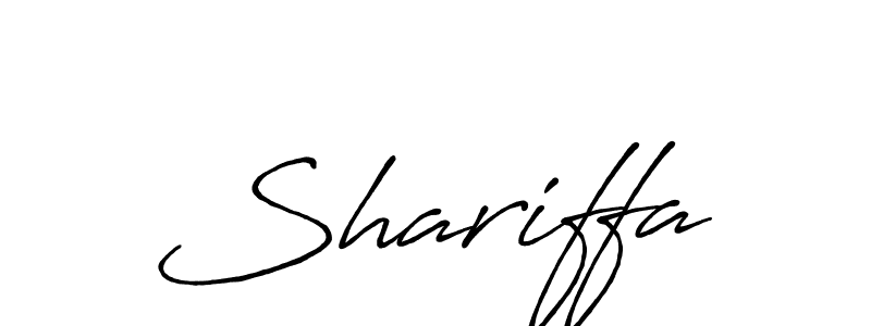 Use a signature maker to create a handwritten signature online. With this signature software, you can design (Antro_Vectra_Bolder) your own signature for name Shariffa. Shariffa signature style 7 images and pictures png