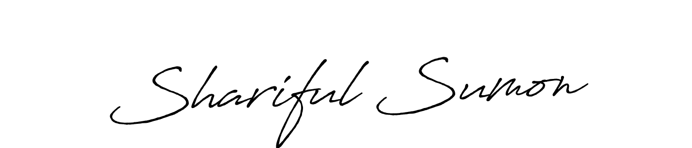 Use a signature maker to create a handwritten signature online. With this signature software, you can design (Antro_Vectra_Bolder) your own signature for name Shariful Sumon. Shariful Sumon signature style 7 images and pictures png