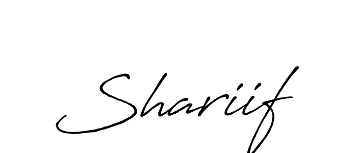 Use a signature maker to create a handwritten signature online. With this signature software, you can design (Antro_Vectra_Bolder) your own signature for name Shariif. Shariif signature style 7 images and pictures png