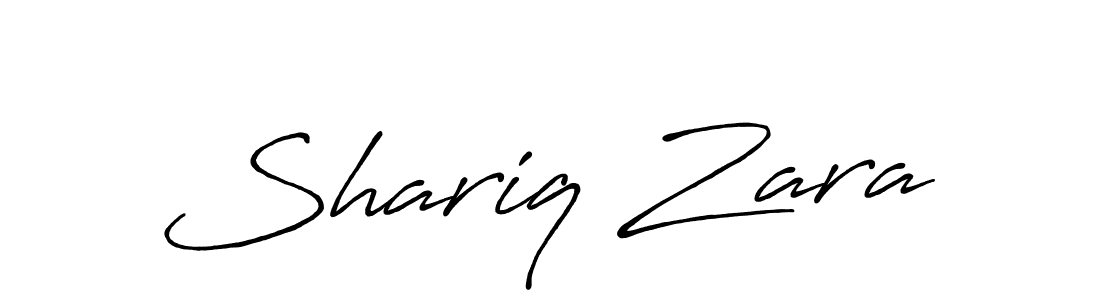 How to make Shariq Zara name signature. Use Antro_Vectra_Bolder style for creating short signs online. This is the latest handwritten sign. Shariq Zara signature style 7 images and pictures png