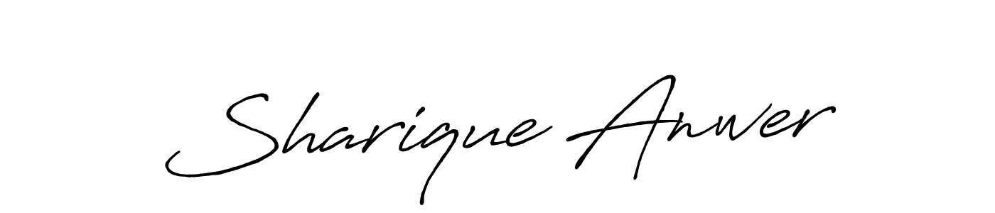 The best way (Antro_Vectra_Bolder) to make a short signature is to pick only two or three words in your name. The name Sharique Anwer include a total of six letters. For converting this name. Sharique Anwer signature style 7 images and pictures png