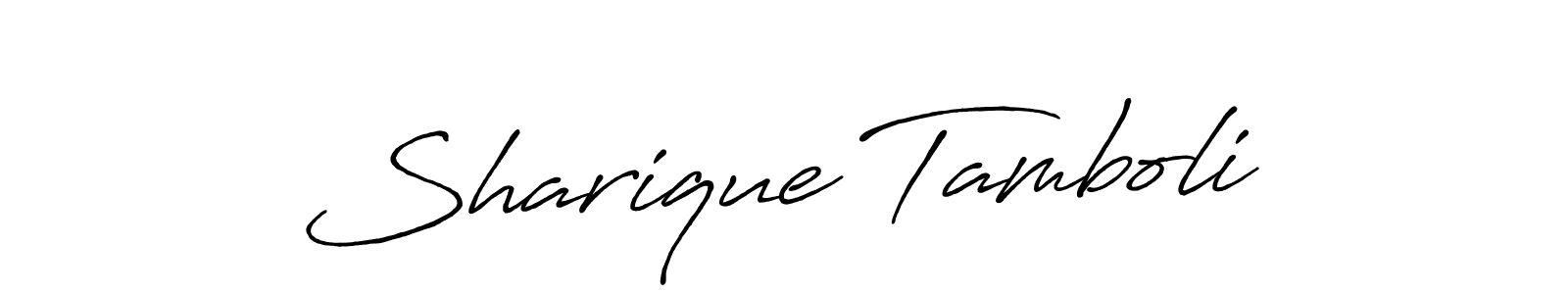 This is the best signature style for the Sharique Tamboli name. Also you like these signature font (Antro_Vectra_Bolder). Mix name signature. Sharique Tamboli signature style 7 images and pictures png