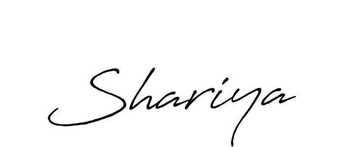 Use a signature maker to create a handwritten signature online. With this signature software, you can design (Antro_Vectra_Bolder) your own signature for name Shariya. Shariya signature style 7 images and pictures png