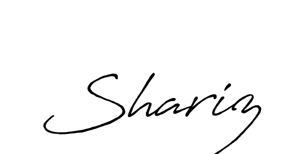 Use a signature maker to create a handwritten signature online. With this signature software, you can design (Antro_Vectra_Bolder) your own signature for name Shariz. Shariz signature style 7 images and pictures png