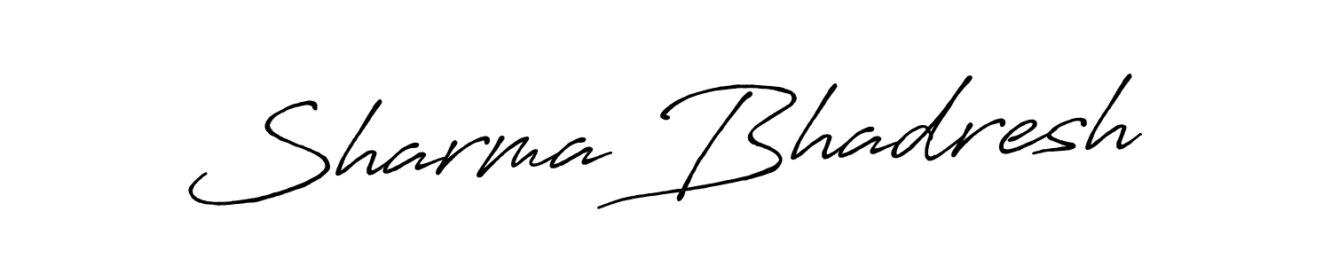 How to make Sharma Bhadresh name signature. Use Antro_Vectra_Bolder style for creating short signs online. This is the latest handwritten sign. Sharma Bhadresh signature style 7 images and pictures png