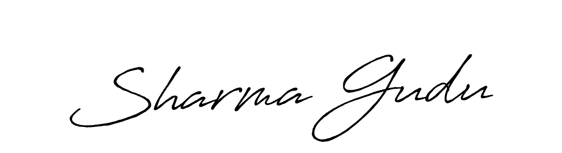 Sharma Gudu stylish signature style. Best Handwritten Sign (Antro_Vectra_Bolder) for my name. Handwritten Signature Collection Ideas for my name Sharma Gudu. Sharma Gudu signature style 7 images and pictures png