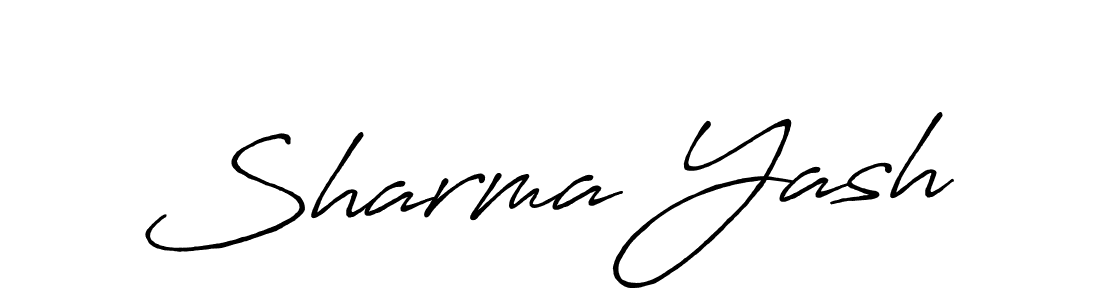 The best way (Antro_Vectra_Bolder) to make a short signature is to pick only two or three words in your name. The name Sharma Yash include a total of six letters. For converting this name. Sharma Yash signature style 7 images and pictures png