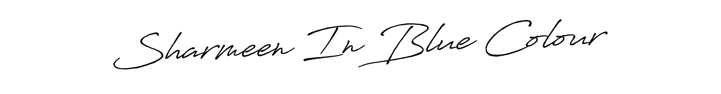 You should practise on your own different ways (Antro_Vectra_Bolder) to write your name (Sharmeen In Blue Colour) in signature. don't let someone else do it for you. Sharmeen In Blue Colour signature style 7 images and pictures png