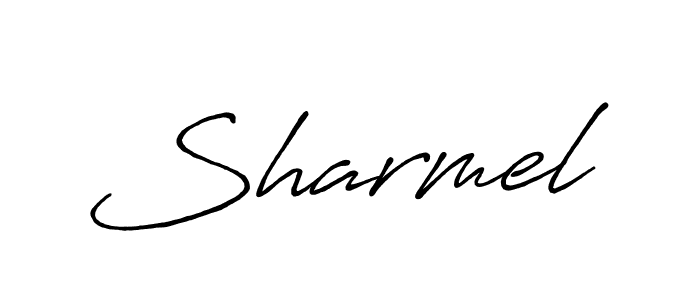 Use a signature maker to create a handwritten signature online. With this signature software, you can design (Antro_Vectra_Bolder) your own signature for name Sharmel. Sharmel signature style 7 images and pictures png