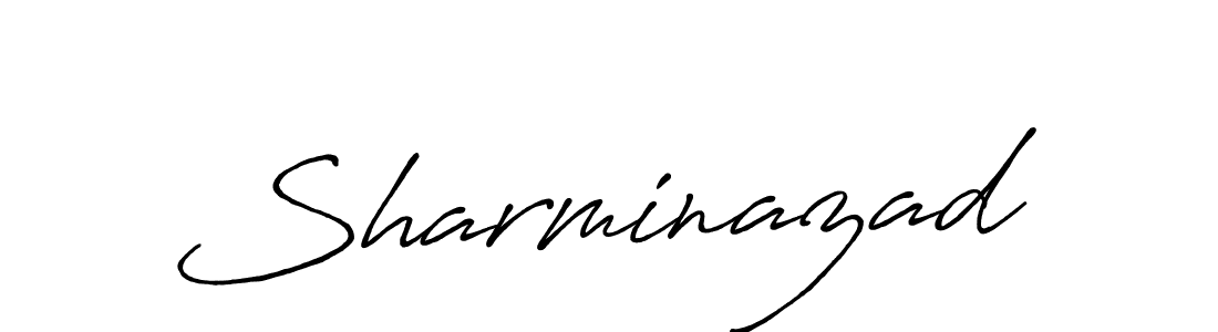 Use a signature maker to create a handwritten signature online. With this signature software, you can design (Antro_Vectra_Bolder) your own signature for name Sharminazad. Sharminazad signature style 7 images and pictures png