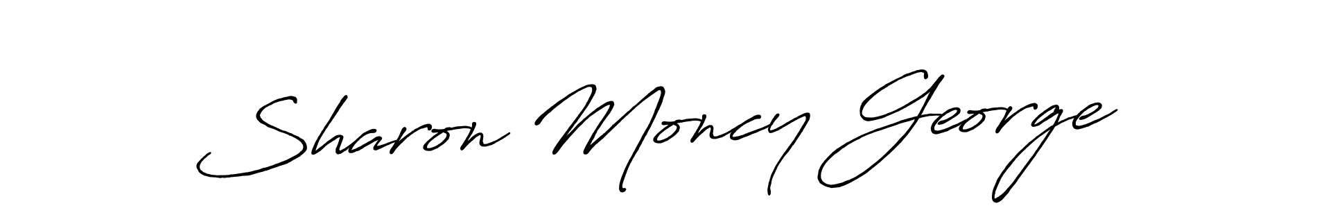 How to make Sharon Moncy George name signature. Use Antro_Vectra_Bolder style for creating short signs online. This is the latest handwritten sign. Sharon Moncy George signature style 7 images and pictures png