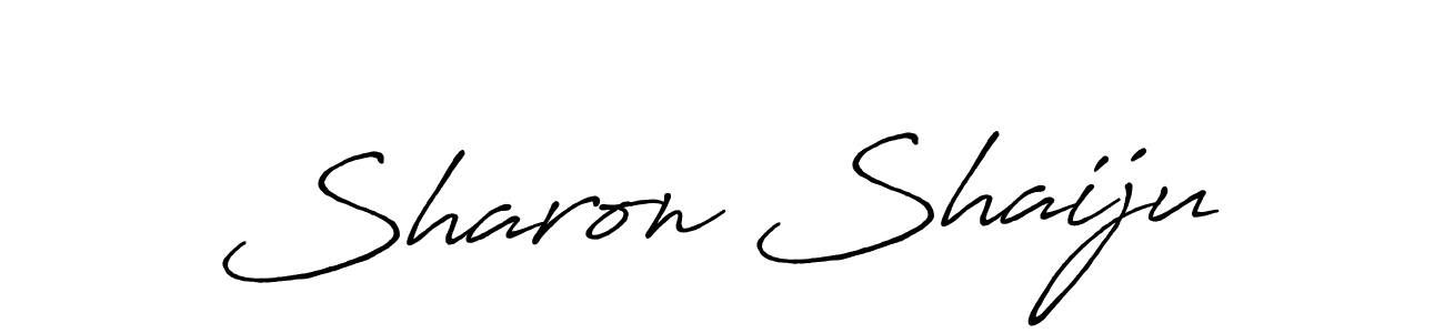 How to make Sharon Shaiju name signature. Use Antro_Vectra_Bolder style for creating short signs online. This is the latest handwritten sign. Sharon Shaiju signature style 7 images and pictures png