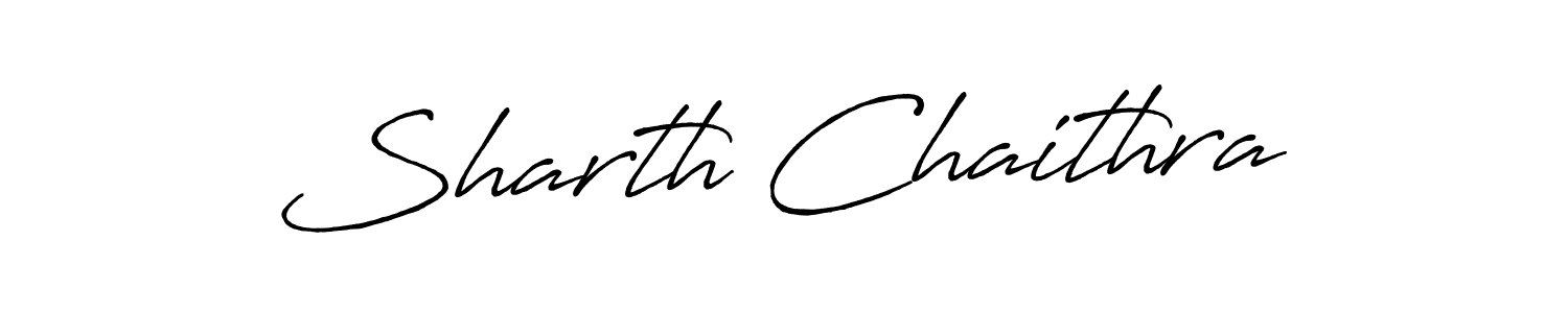 Create a beautiful signature design for name Sharth Chaithra. With this signature (Antro_Vectra_Bolder) fonts, you can make a handwritten signature for free. Sharth Chaithra signature style 7 images and pictures png