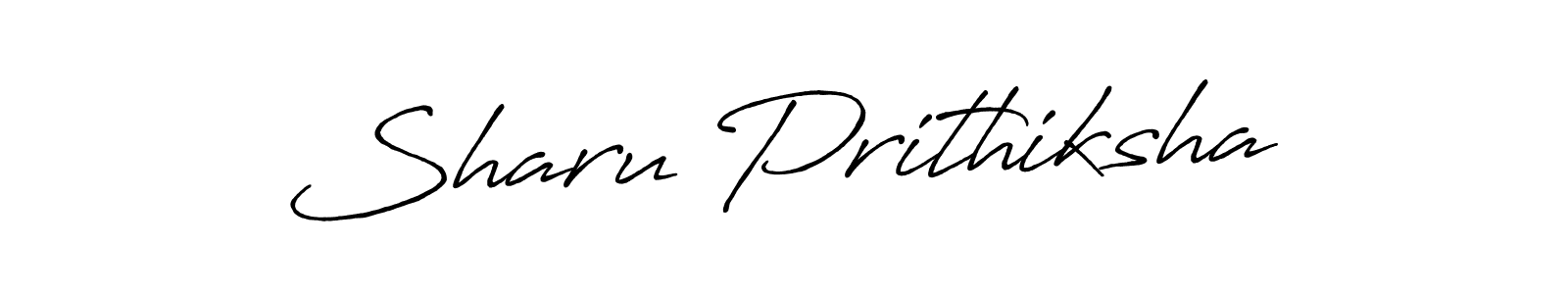 Also we have Sharu Prithiksha name is the best signature style. Create professional handwritten signature collection using Antro_Vectra_Bolder autograph style. Sharu Prithiksha signature style 7 images and pictures png