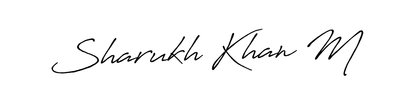 The best way (Antro_Vectra_Bolder) to make a short signature is to pick only two or three words in your name. The name Sharukh Khan M include a total of six letters. For converting this name. Sharukh Khan M signature style 7 images and pictures png