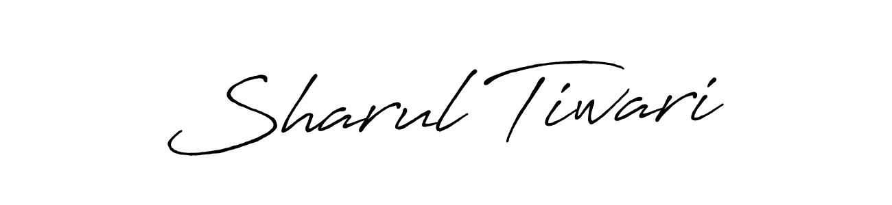 How to make Sharul Tiwari name signature. Use Antro_Vectra_Bolder style for creating short signs online. This is the latest handwritten sign. Sharul Tiwari signature style 7 images and pictures png