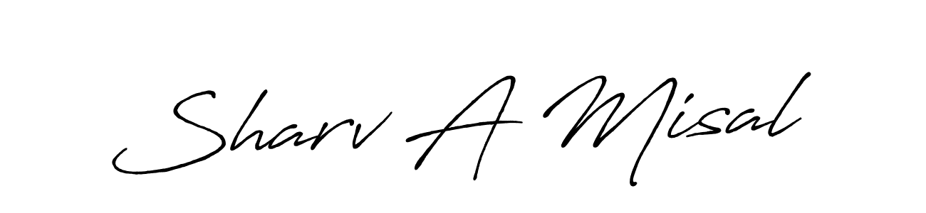 The best way (Antro_Vectra_Bolder) to make a short signature is to pick only two or three words in your name. The name Sharv A Misal include a total of six letters. For converting this name. Sharv A Misal signature style 7 images and pictures png