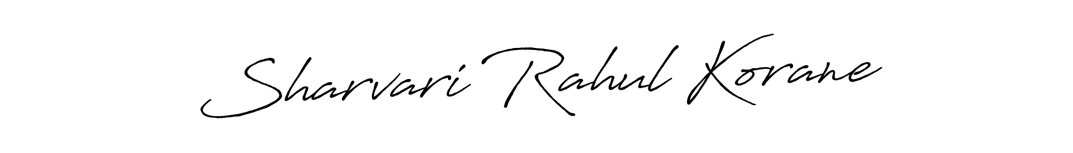 How to make Sharvari Rahul Korane name signature. Use Antro_Vectra_Bolder style for creating short signs online. This is the latest handwritten sign. Sharvari Rahul Korane signature style 7 images and pictures png