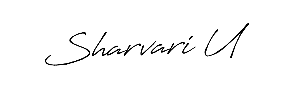 Also You can easily find your signature by using the search form. We will create Sharvari U name handwritten signature images for you free of cost using Antro_Vectra_Bolder sign style. Sharvari U signature style 7 images and pictures png