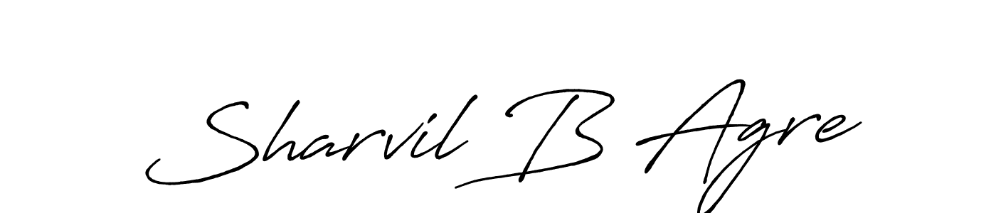 The best way (Antro_Vectra_Bolder) to make a short signature is to pick only two or three words in your name. The name Sharvil B Agre include a total of six letters. For converting this name. Sharvil B Agre signature style 7 images and pictures png