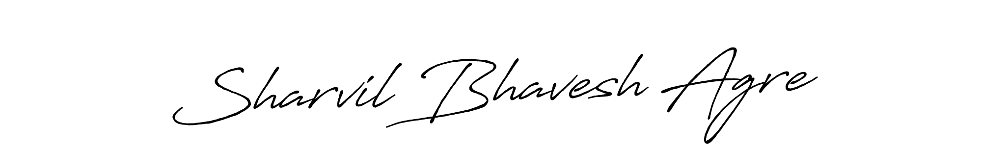 How to make Sharvil Bhavesh Agre name signature. Use Antro_Vectra_Bolder style for creating short signs online. This is the latest handwritten sign. Sharvil Bhavesh Agre signature style 7 images and pictures png