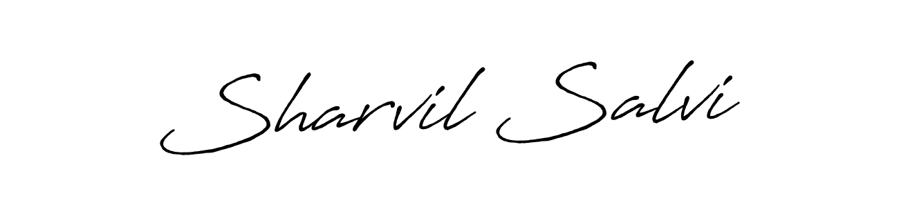 Create a beautiful signature design for name Sharvil Salvi. With this signature (Antro_Vectra_Bolder) fonts, you can make a handwritten signature for free. Sharvil Salvi signature style 7 images and pictures png