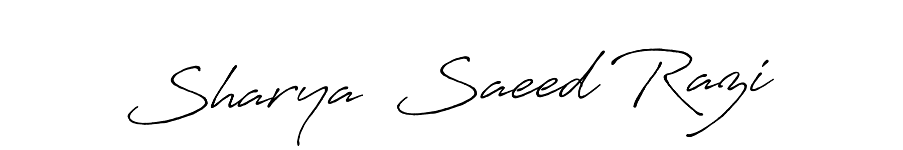 Use a signature maker to create a handwritten signature online. With this signature software, you can design (Antro_Vectra_Bolder) your own signature for name Sharya  Saeed Razi. Sharya  Saeed Razi signature style 7 images and pictures png