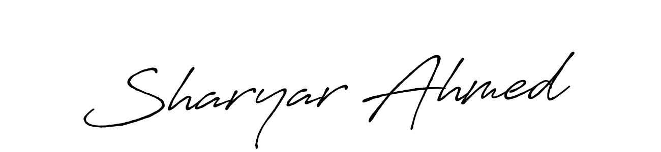 Make a beautiful signature design for name Sharyar Ahmed. With this signature (Antro_Vectra_Bolder) style, you can create a handwritten signature for free. Sharyar Ahmed signature style 7 images and pictures png