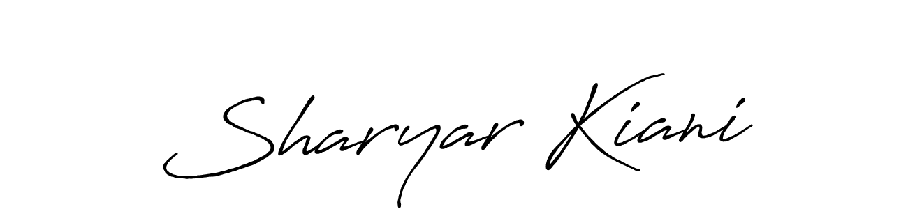 Create a beautiful signature design for name Sharyar Kiani. With this signature (Antro_Vectra_Bolder) fonts, you can make a handwritten signature for free. Sharyar Kiani signature style 7 images and pictures png