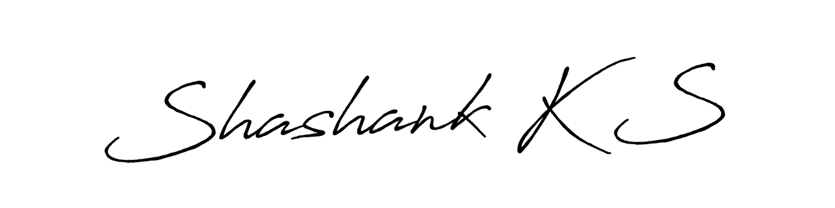 Make a beautiful signature design for name Shashank K S. With this signature (Antro_Vectra_Bolder) style, you can create a handwritten signature for free. Shashank K S signature style 7 images and pictures png