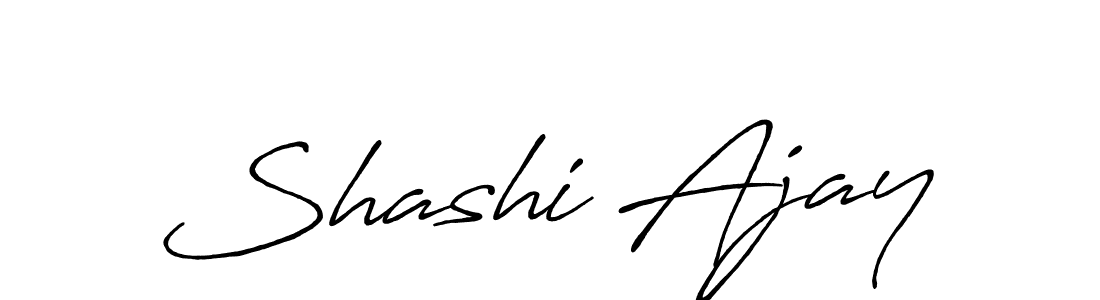 How to make Shashi Ajay name signature. Use Antro_Vectra_Bolder style for creating short signs online. This is the latest handwritten sign. Shashi Ajay signature style 7 images and pictures png