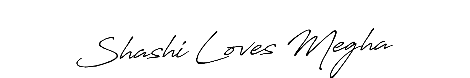 The best way (Antro_Vectra_Bolder) to make a short signature is to pick only two or three words in your name. The name Shashi Loves Megha include a total of six letters. For converting this name. Shashi Loves Megha signature style 7 images and pictures png