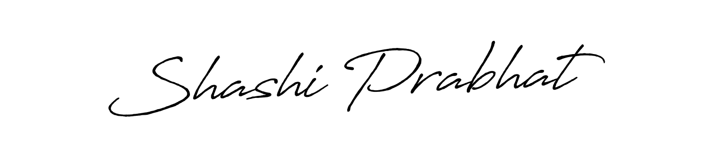 How to make Shashi Prabhat name signature. Use Antro_Vectra_Bolder style for creating short signs online. This is the latest handwritten sign. Shashi Prabhat signature style 7 images and pictures png