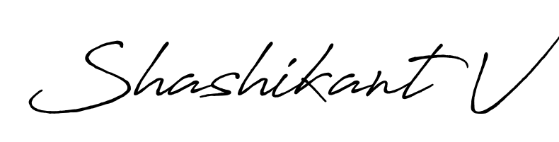 Express your personality with a custom Shashikant V signature crafted with Antro_Vectra_Bolder typography. Free transparent PNG download available. Shashikant V signature style 7 images and pictures png