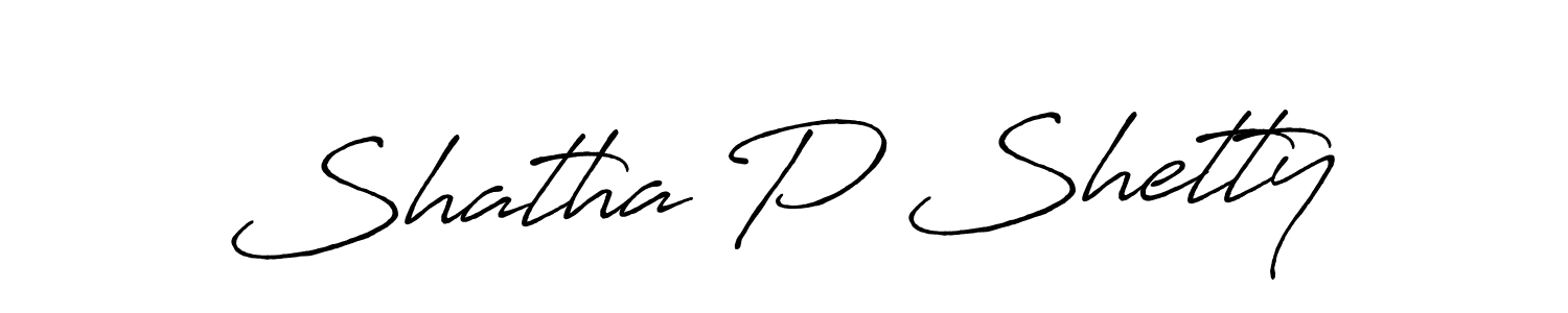 Design your own signature with our free online signature maker. With this signature software, you can create a handwritten (Antro_Vectra_Bolder) signature for name Shatha P Shetty. Shatha P Shetty signature style 7 images and pictures png