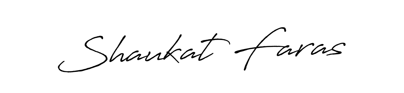 Make a beautiful signature design for name Shaukat Faras. With this signature (Antro_Vectra_Bolder) style, you can create a handwritten signature for free. Shaukat Faras signature style 7 images and pictures png