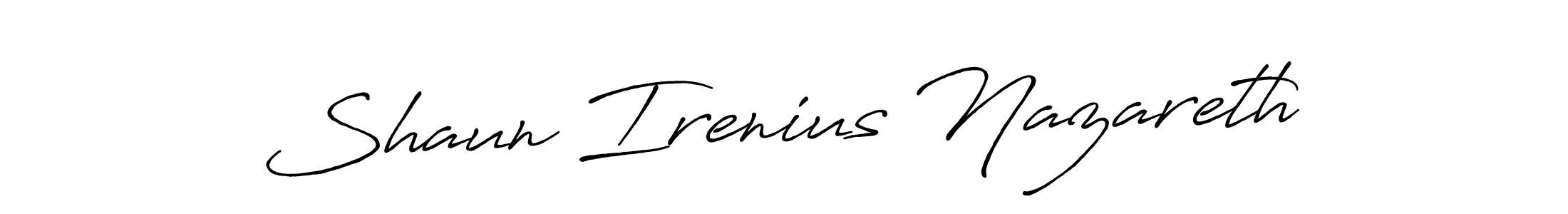 Create a beautiful signature design for name Shaun Irenius Nazareth. With this signature (Antro_Vectra_Bolder) fonts, you can make a handwritten signature for free. Shaun Irenius Nazareth signature style 7 images and pictures png