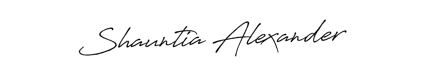 Make a beautiful signature design for name Shauntia Alexander. With this signature (Antro_Vectra_Bolder) style, you can create a handwritten signature for free. Shauntia Alexander signature style 7 images and pictures png